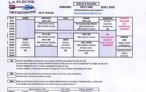  Horaires du club